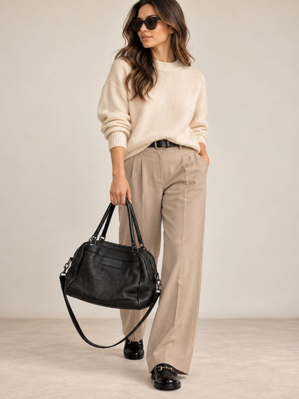 Status Anxiety Don't Ask Black Pebbled Leather Shoulder Crossbody Bag